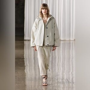 Zara Beige Hooded Jacket